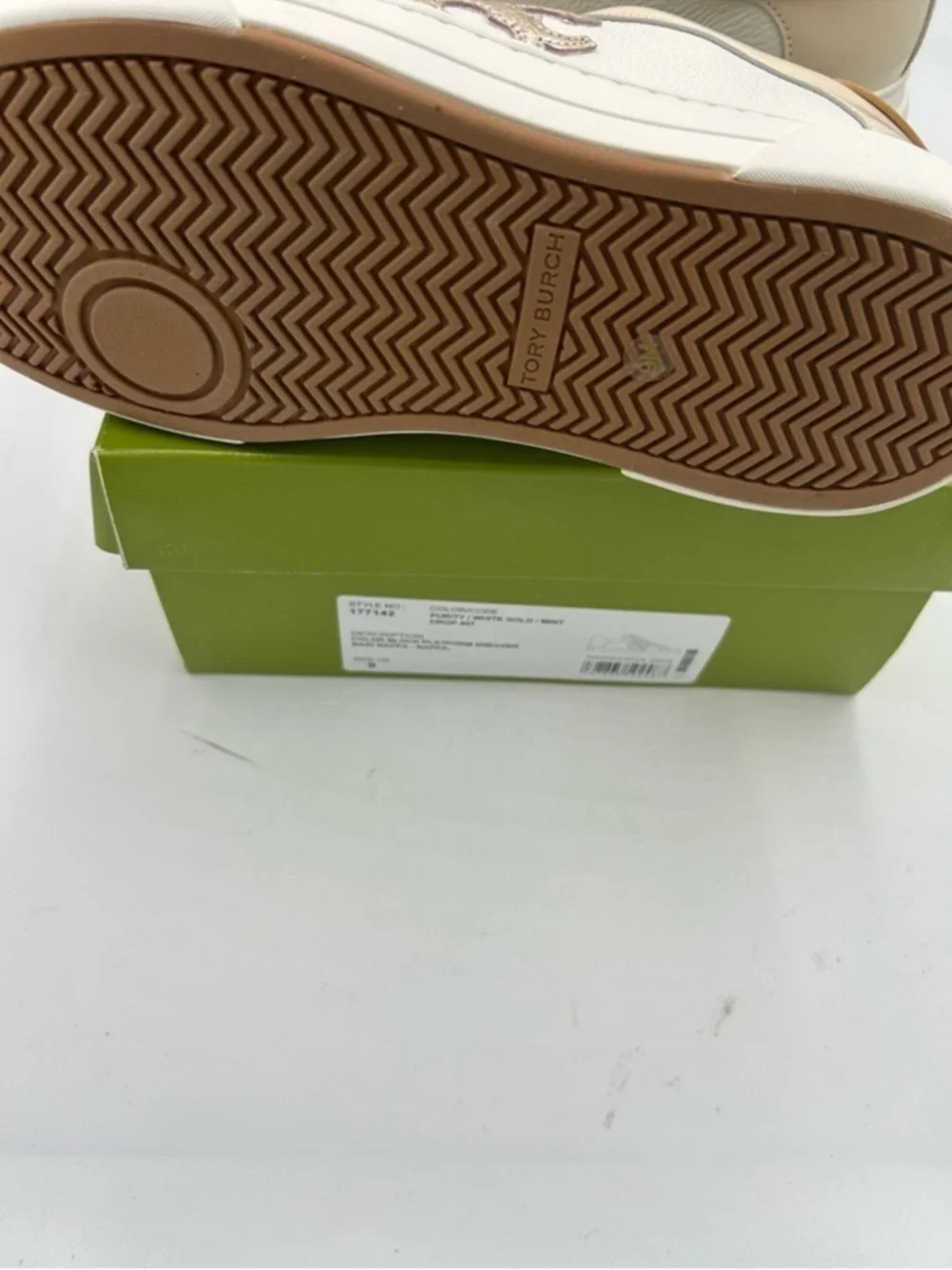 Women’s Tory Burch, color block signature leather platform sneakers size 9